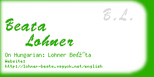 beata lohner business card